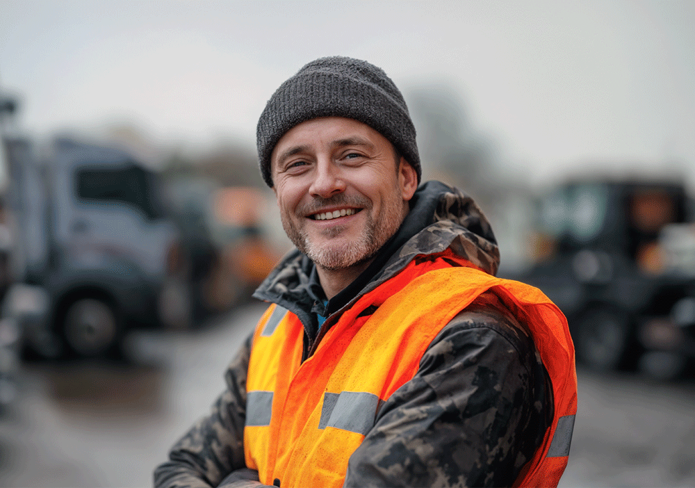 image of a man wearing a high vis jacket